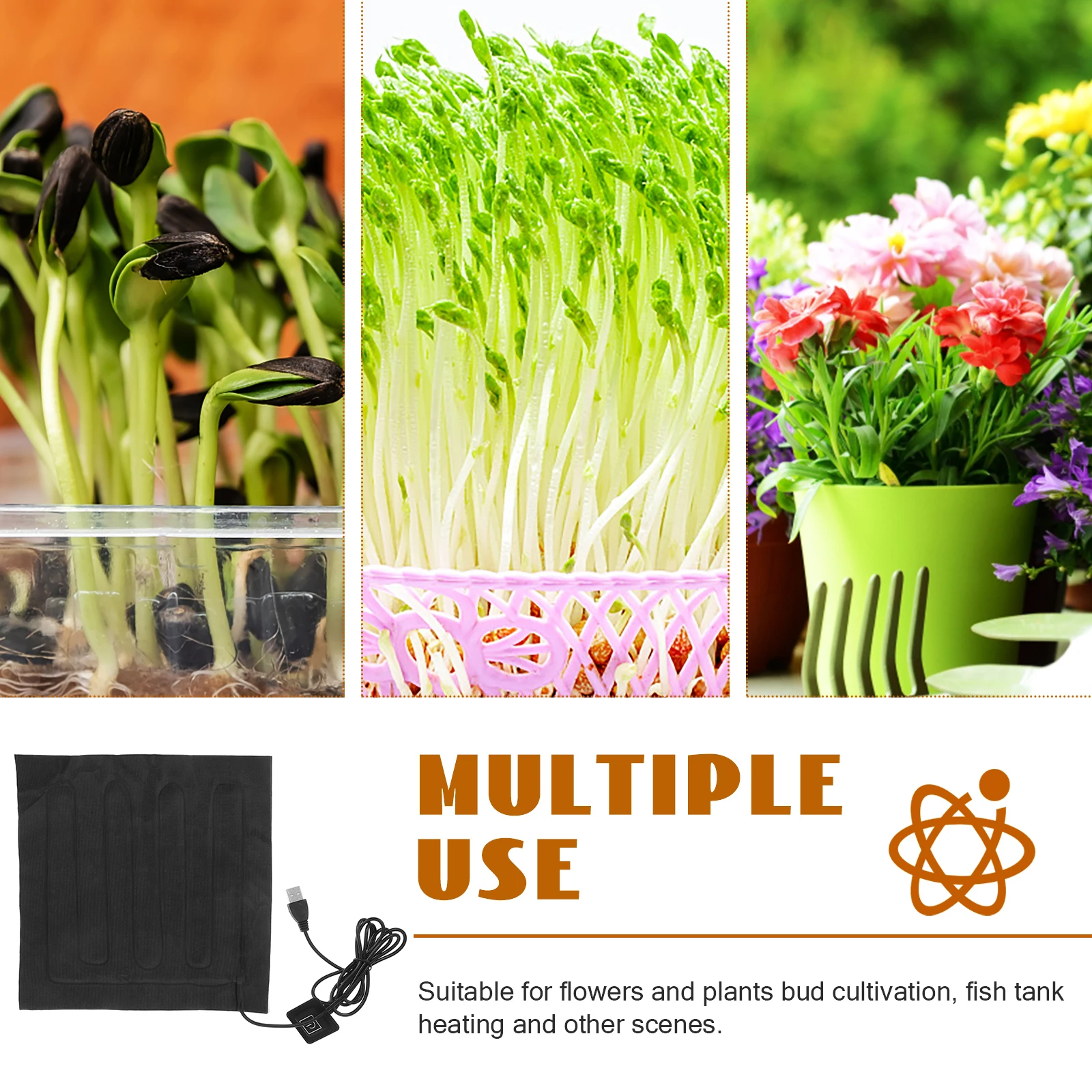 لوحة تسخين USB للنباتات مع تسخين سريع، حصيرة تدفئة قابلة لإعادة الاستخدام لإنبات الشتلات، أنظمة الزراعة المائية، كاتب الدفيئة