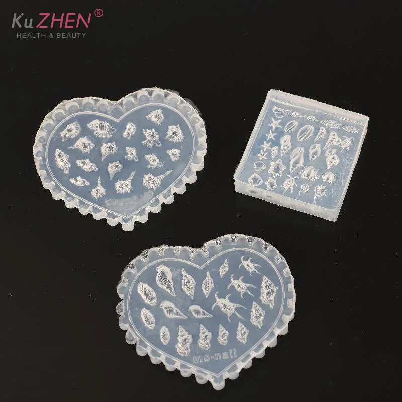 Moule 3D en Silicone pour décorations d'art d'ongle, bricolage, modèles de conception de conque, moule pour ongles, bijoux artisanaux, outil de moule pour ongles transparents