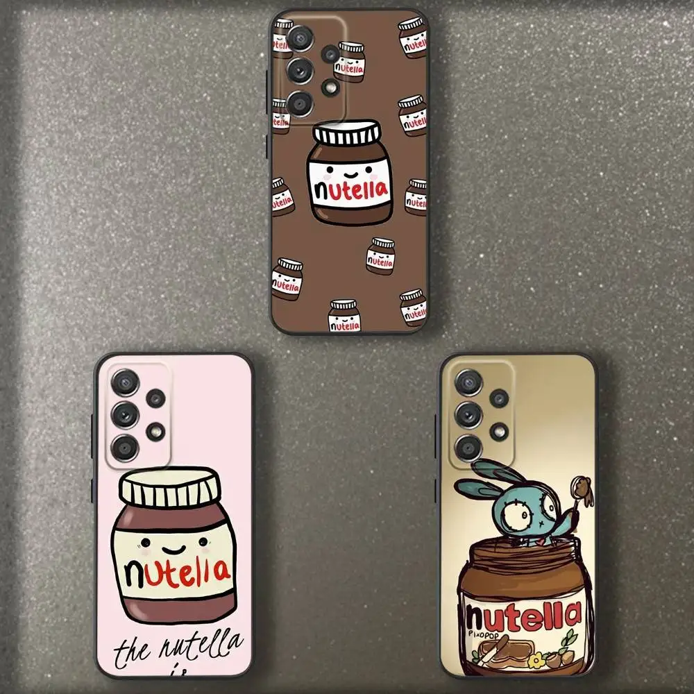

N-Nutellas C-Chocolate Art Phone Case For Samsung S 25,24,23,22,30,21,10,9,Ultra,Plus,Lite,FE,4,5 G Soft Black Case