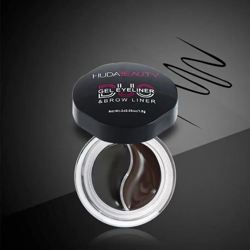 HUDA-Gel delineador sólido e delineador líquido, conjunto de maquiagem dos olhos, impermeável, duradouro, lápis delineador, cosméticos quentes