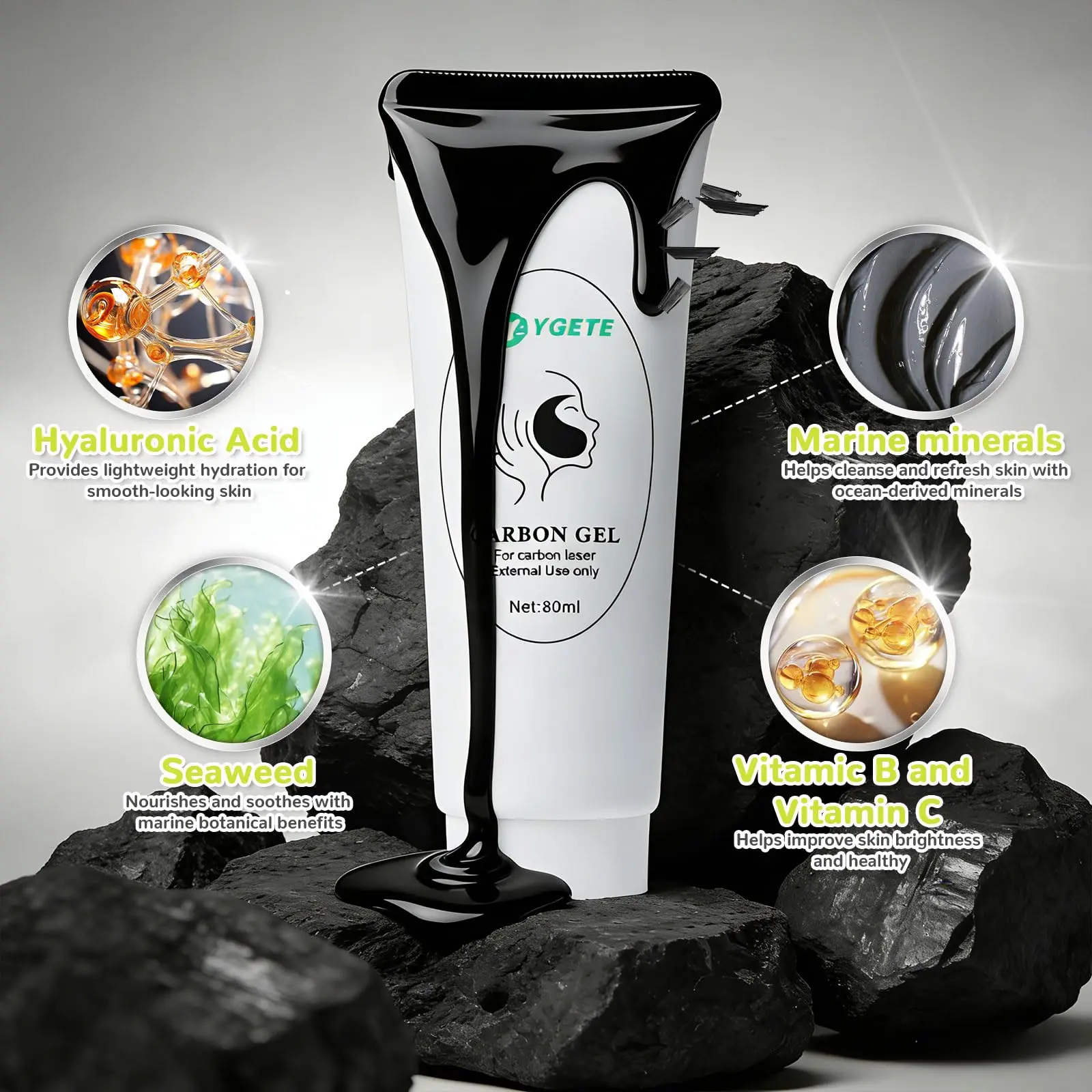 1/2/3pcs Carbon Facial Gel Laser Hair Removal Cooling Formula Carbone Black Cream Remover Face Peeling Skincare for Daily Use