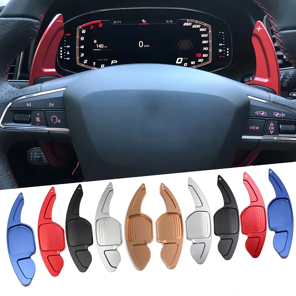 Car Shift Paddle For Seat Leon ST 5F FR Cupra Ateca Ibiza 6P Arona Tarraco Alhambra Steering Wheel Extension Shifter DSG Sticker