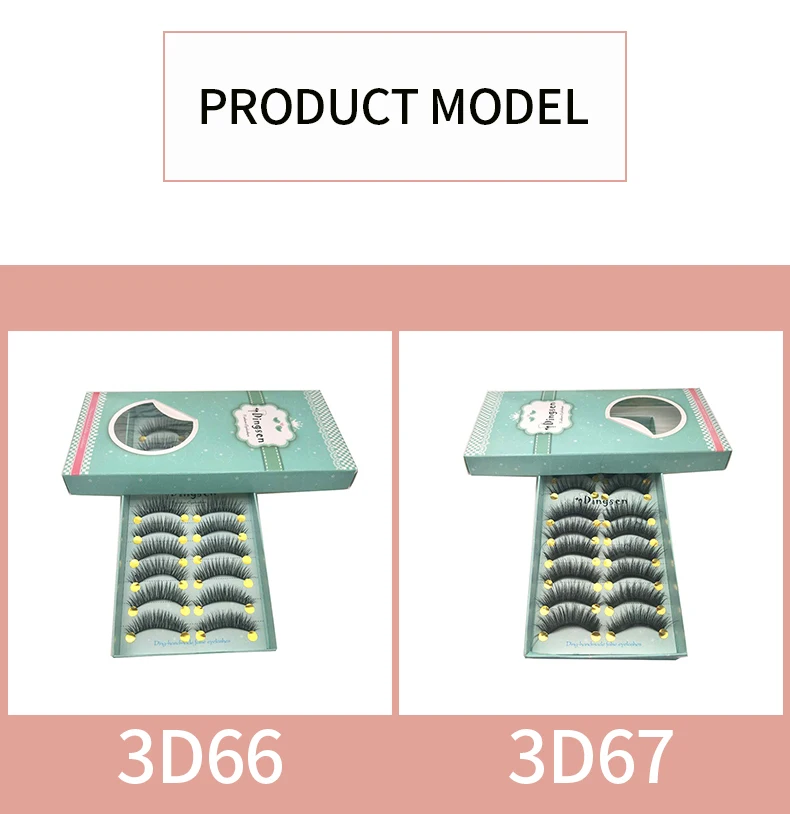 DINGSEN 10 Paar 3D-Wimpern zum Fabrikpreis, Großhandel 3D Handgefertigte Beauty Fans Qingdao Streifen-Kunstwimpern für Make-up – Detail 11