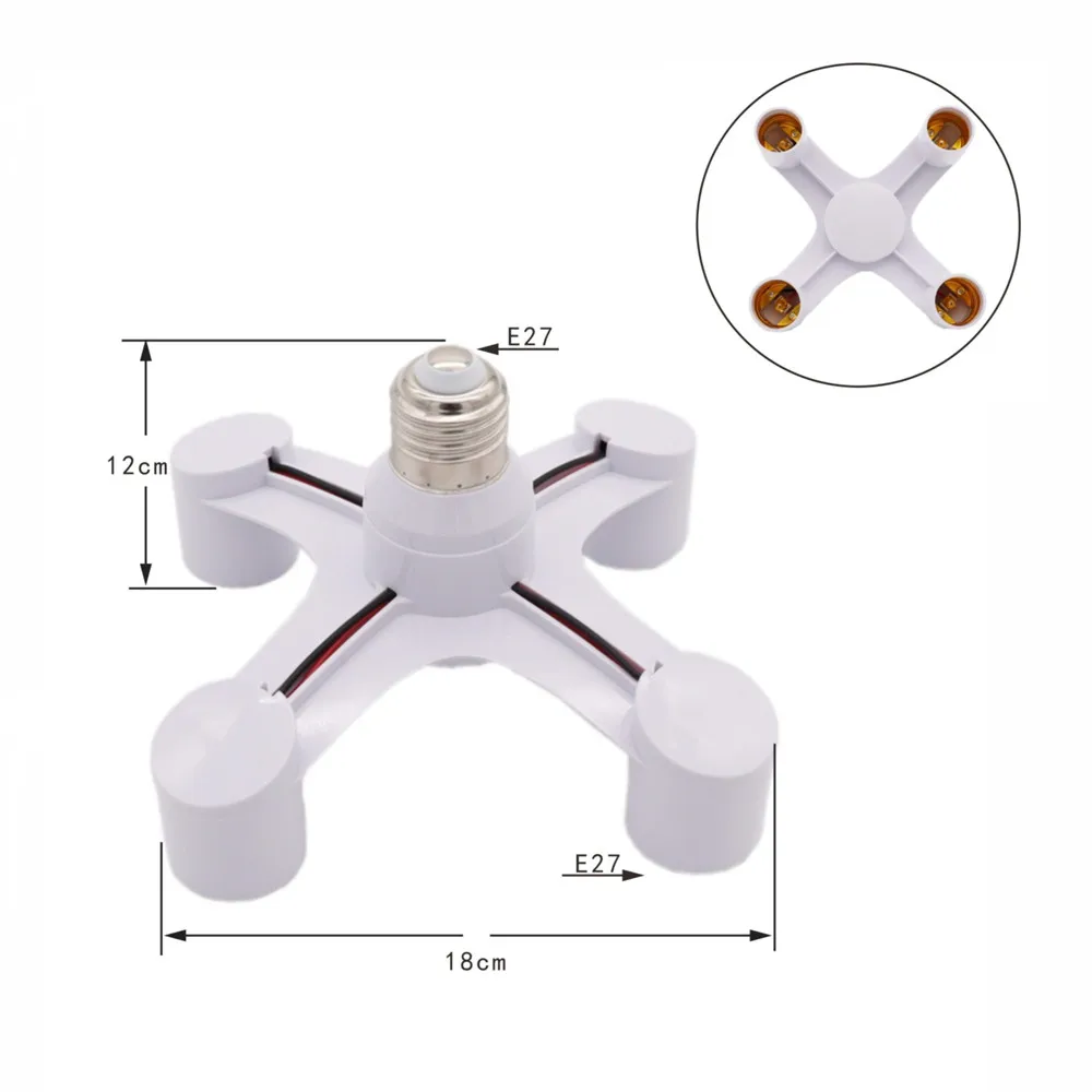 E27 5 4 3 in 1 LED Light Bulbs Socket Adapter Splitter Standard Lamp Holder Base Converter