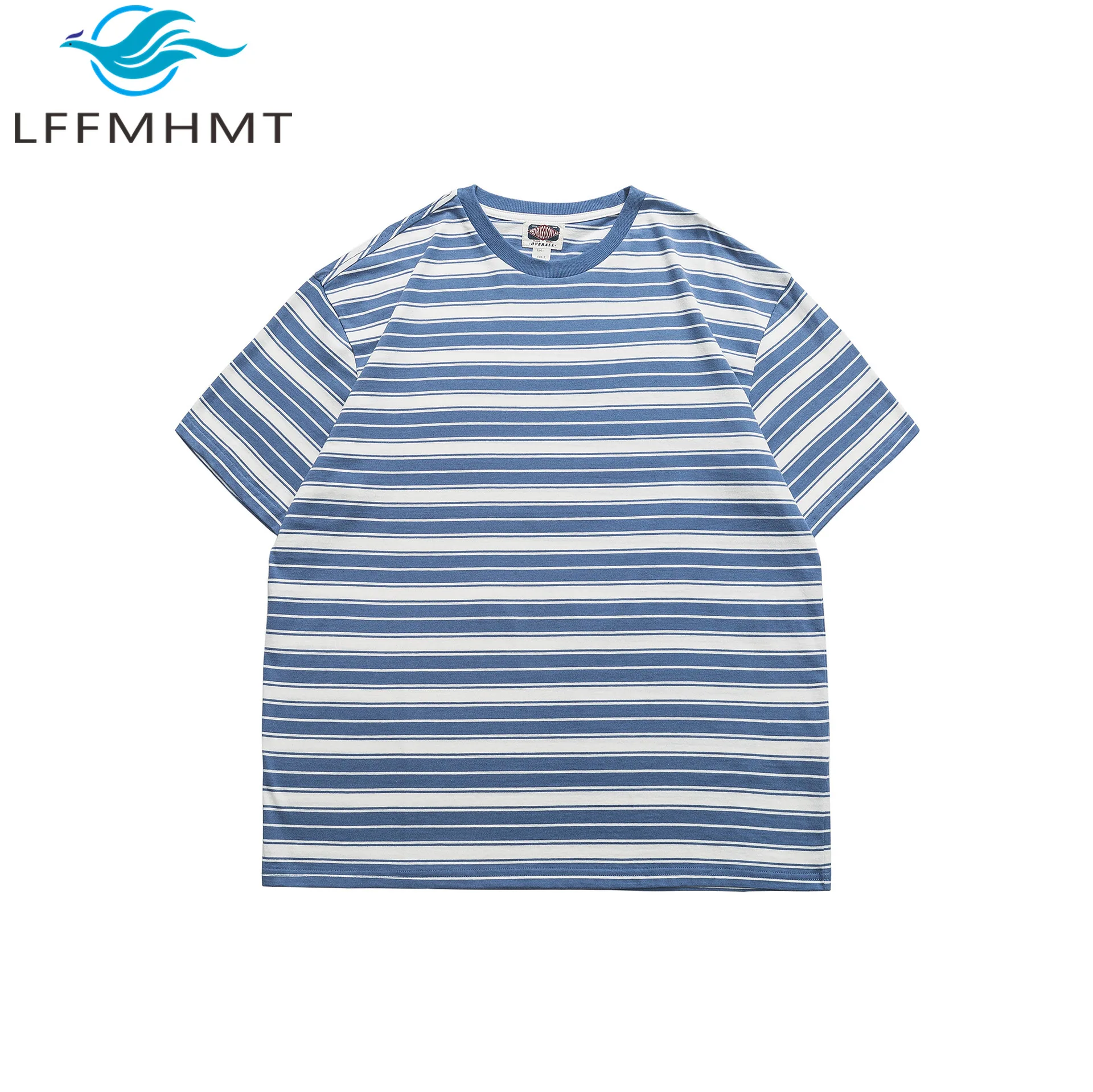 

2334 Men's Summer Fashion Striped Classical Short Sleeve T-shirt High Quality Japan Style Outdoor Casual Daily Wear 100% Cotton