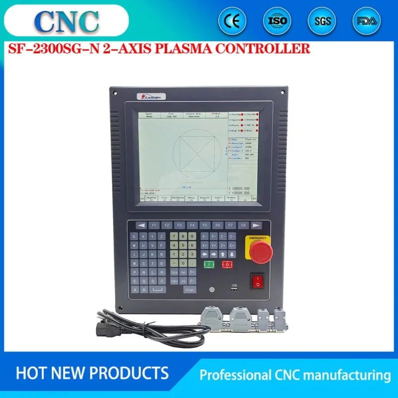 THC 2-axis CNC plasma flame cutting control system F2300SG-N controller F2300SG-N large color screen with emergency stop button