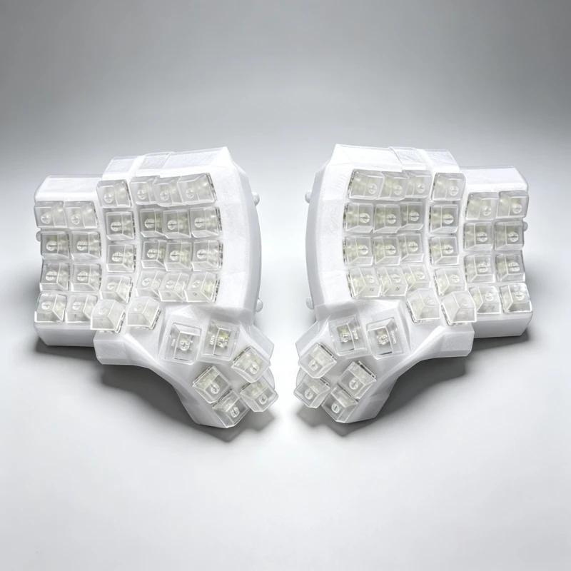 Dactyl Manuform 5*6 Curved Keyboard Customized Wired Single-mode Hot Swap 3D Printing Transparent Ergonomic Split Keyboard Gift