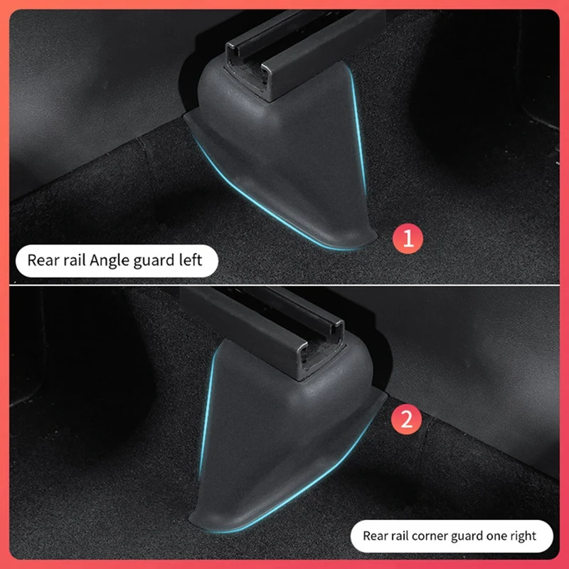 Car Seat Corner Protector Slide Rail Half-Wrapped Seat Corner Protector For Tesla Model Y Modification Easy Install Easy To Use