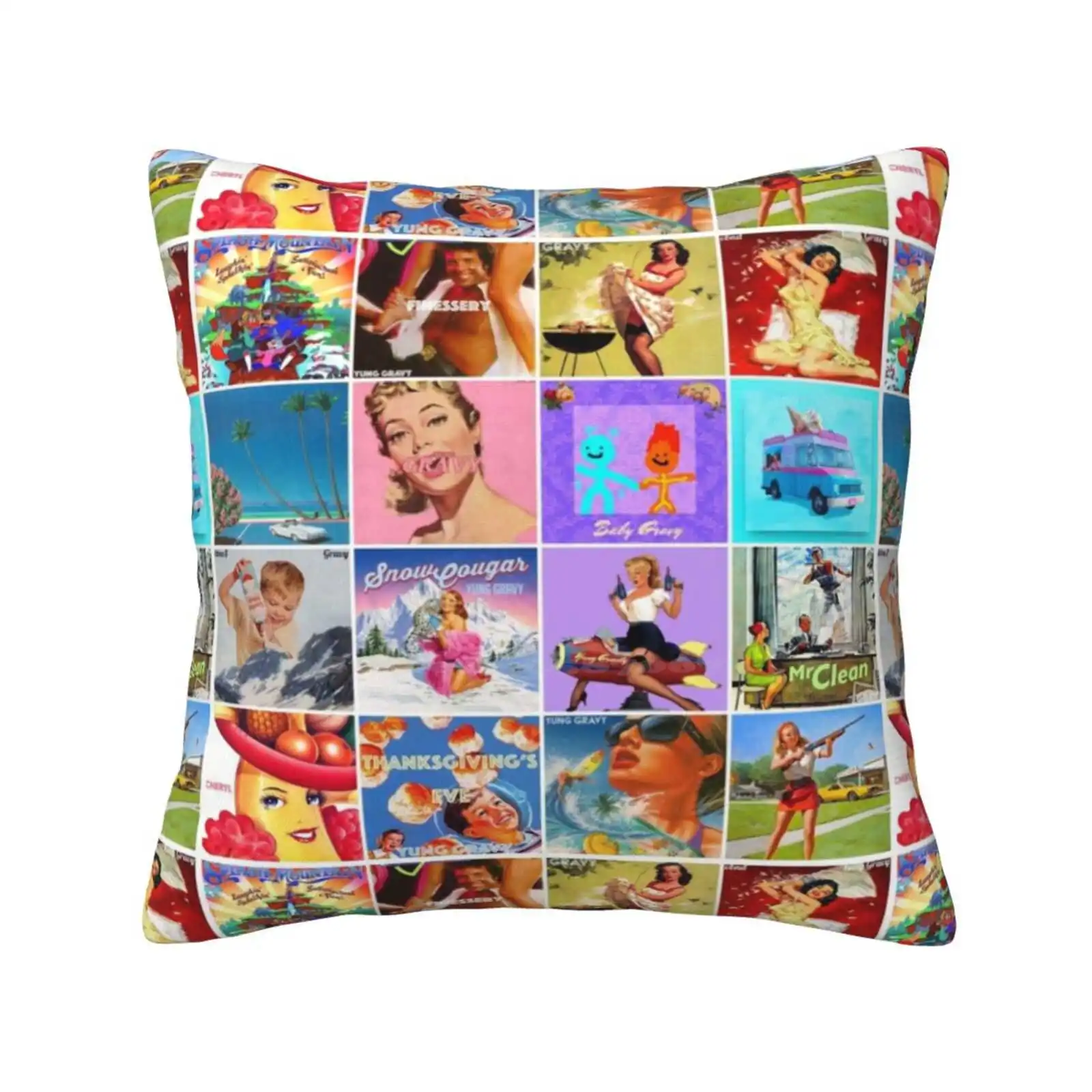 Gravy Album Art Fashion Sofa Throw Pillow Cover Pillowcase Yung Gravy Retro Albums Rapper Gravy Color