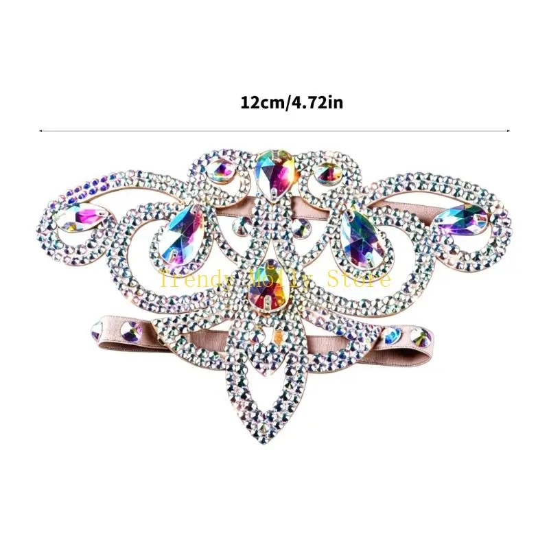 N5KB Soft Suedes Base Leg Band Adorned With Sparkling AB Rhinestones For Stage Shows view 6