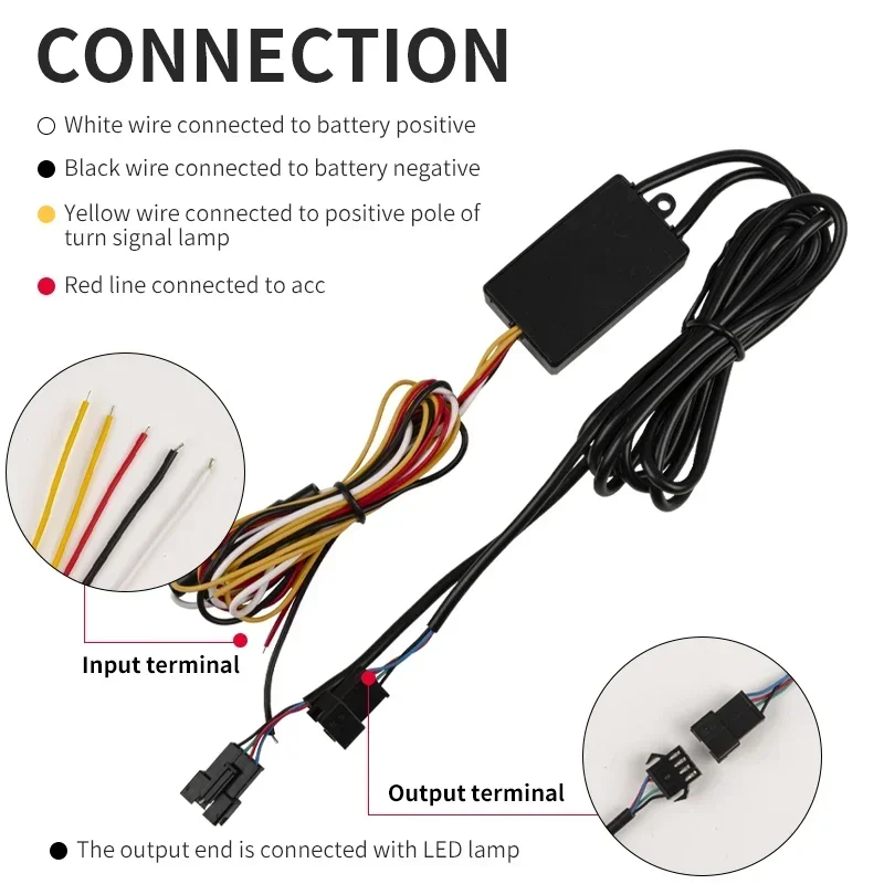 2Pcs Car Led Daytime Running Light Flexible Headlight Sequential Flow Yellow Turn Signal Light Decorative Driving Lights 12V