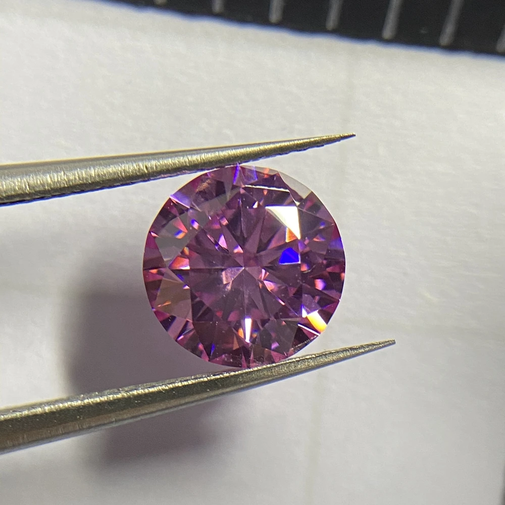 Venta al por mayor, 1,0 quilates, tamaños pequeños, piedra moissanita redonda rosa, diamantes moissanita cultivados en laboratorio para fabricación de joyas