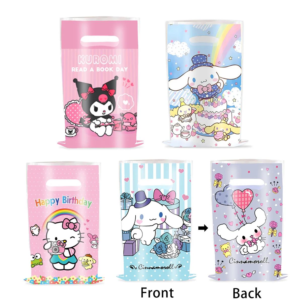 MINISO Cartoon Sanrio Hello Kitty Theme Party Decorations Supplies Gift Bag Candy Bag Kids Gifts Girls Baby Shower Party Supplie