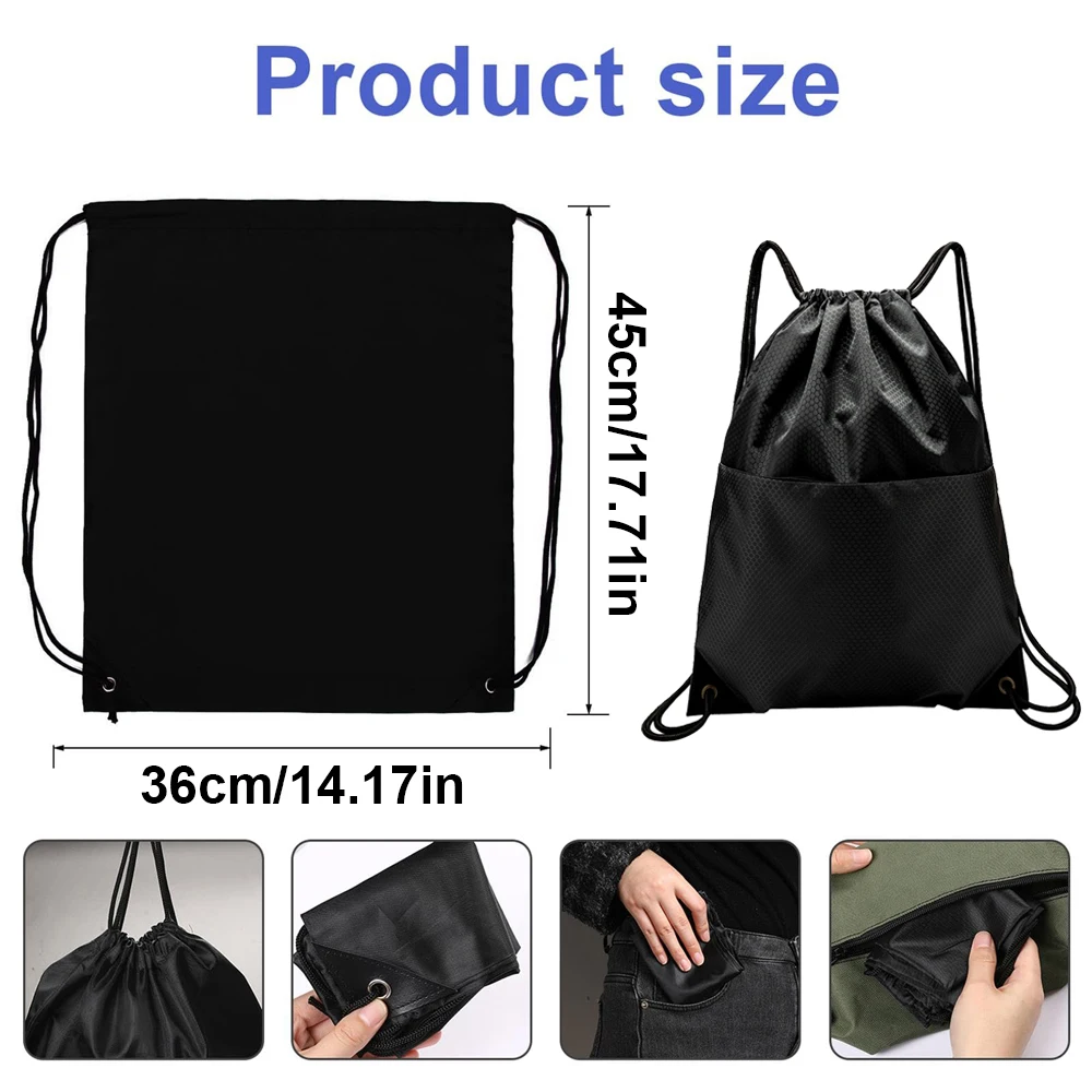 Drawstring backpack waterproof rope basketball volleyball bag sports fitness zipper backpack men and women outdoor sports bag