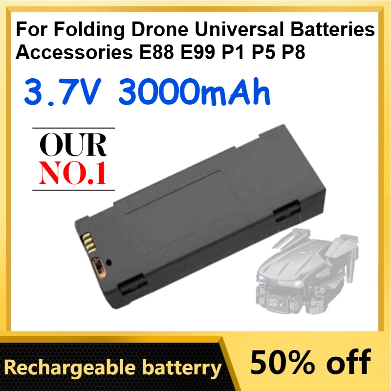 

3.7V 3000mAh Modular LiPo Battery for Folding Drone Universal Batteries Accessories E88 E99 P1 P5 P8 Rechargeable