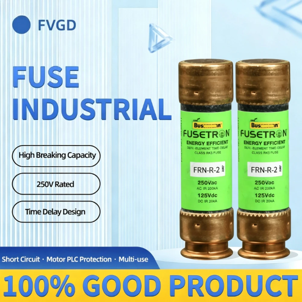10PCS FRN-R-2 RK5 Time-Delay Current Limiting Fuse 2A 250VAC Dual Element Cartridge Fuse for Circuit Protection