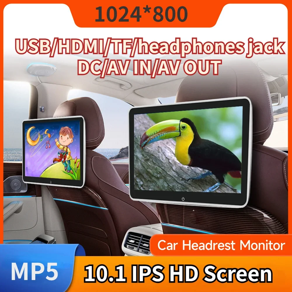 10.1/11.6 Inch digital touch screenpanel Car Headrest Monitor MP5 Player Mirror Link FM HD With USB Screen  Multimedia Player