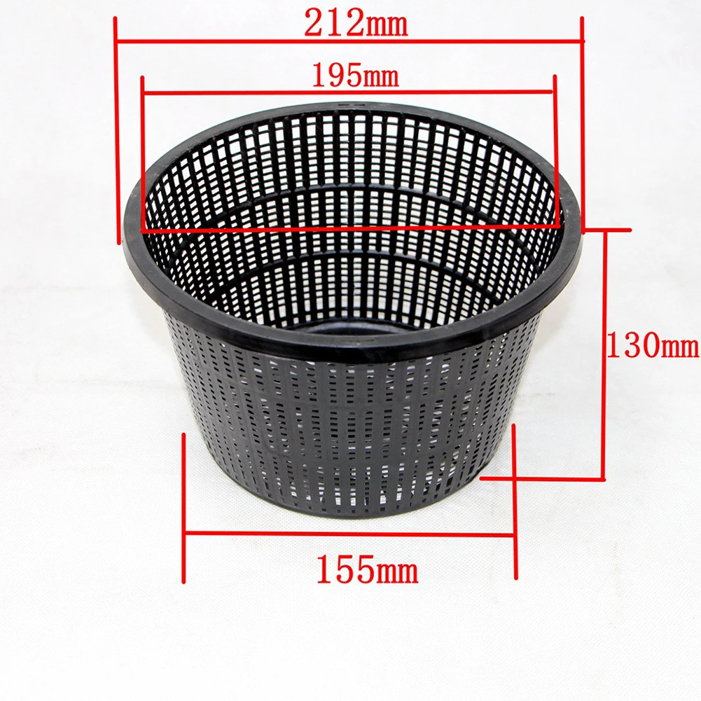 

Complete Your Pond Setup with This Set of Five Eight Point Three Inch Aquatic For Plant Baskets in Black Plastic