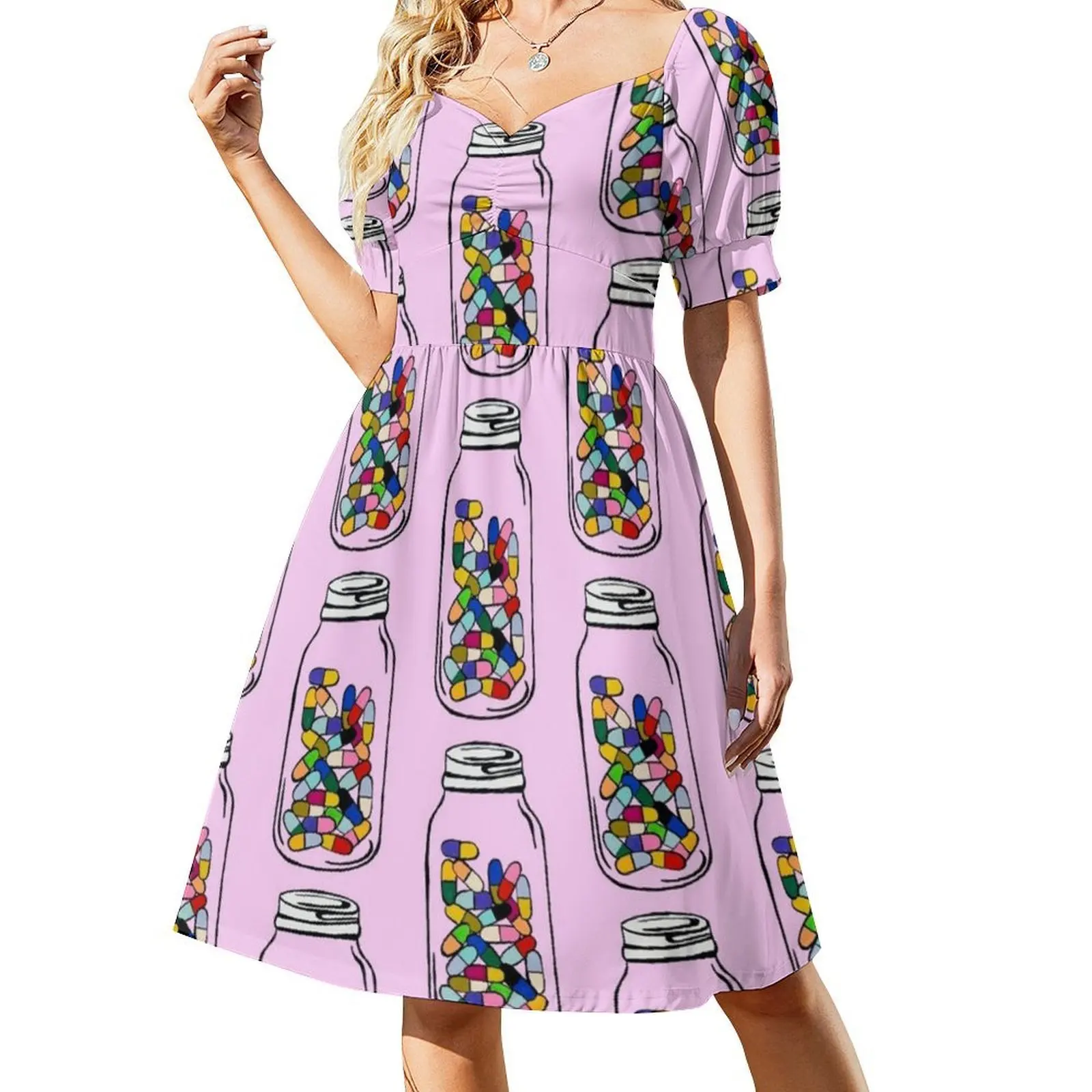 فستان كاجوال على الطراز الكوري من Jagged Little Pills للنساء فساتين بسيطة يومية للمكتب للسيدات حبوب ريترو ممتعة ملونة للسيدات #2