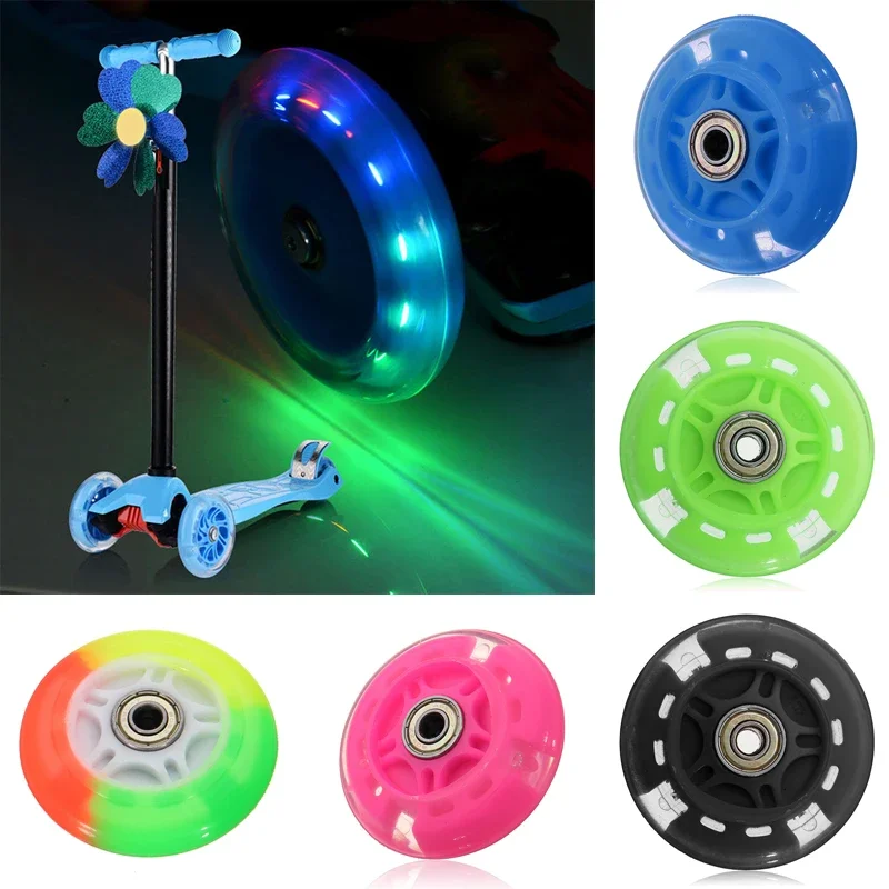 Mute Wheel Light para Scooter, PU e Metal Parts Toy, Acessórios de carro, Flash piscando, rolamento, alta qualidade, quente, 80mm, 1Pc