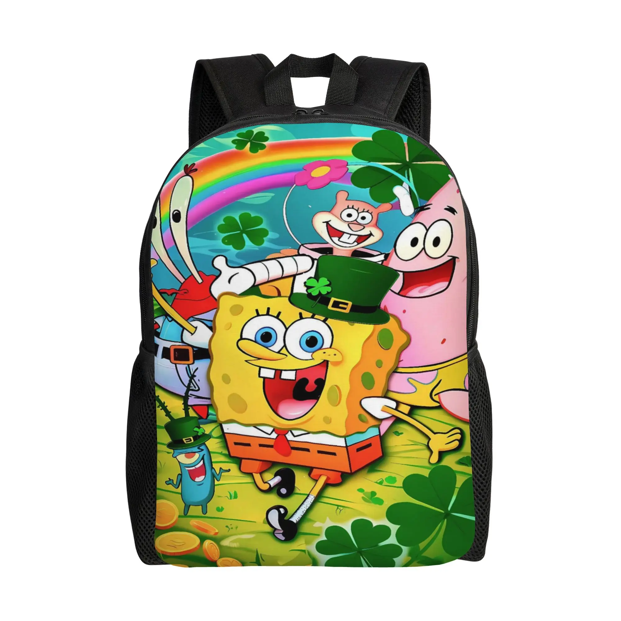 S-SpongeBobed Outdoor Bikini Bottom Scene Backpack  Workout Backpacks Female Fashion School Bags Custom Print Rucksack
