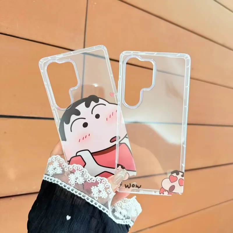 Anime Crayon Shin-chan Phone Case For Samsung Galaxy S22 S23 S24 S25 S26 Ultra Note 20 10 Plus Cute Shin-chan Blushing Shy Cover