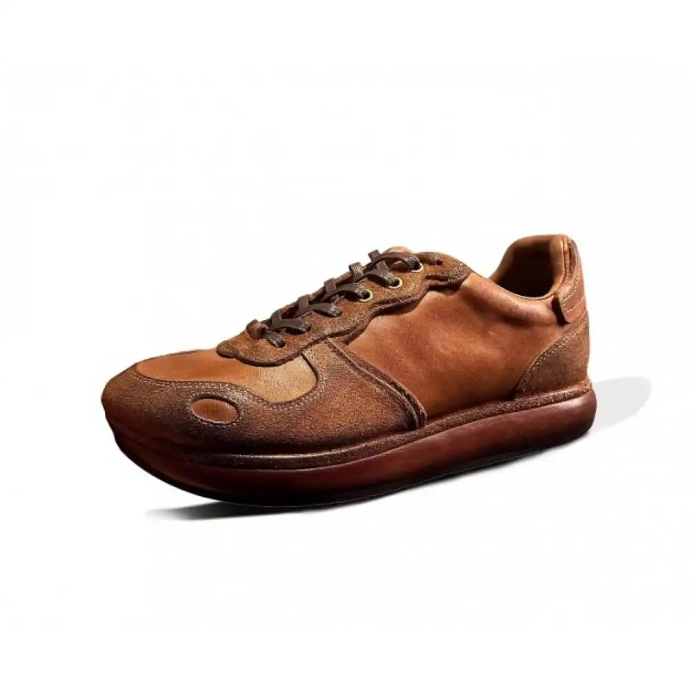 Luxury Brown Leather Suede Sneaker – Handcrafted, Everyday Comfort & Timeless Elegance