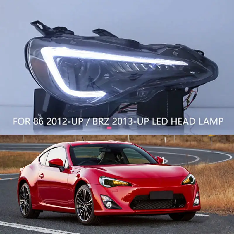 Car Styling Front Lamp Headlight Assembly For Toyota 86 2012-UP/BRZ 2013-IN Streamer Turn Signal Dynamic Daytime Running Light