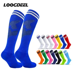 Loogdeel Soccer Socks Stripe Knee High Softball Baseball Team Sports Socks Breathable Football Socks for Kids Adult Men Women