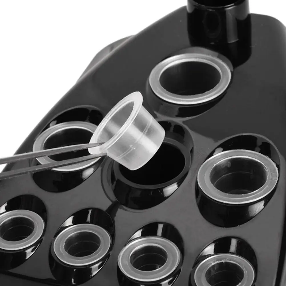 1Pcs Tattoo Tool Base ABS Ink Cup Pen Holder Stand Black Pigment Storage Rack Container for Salon Professional