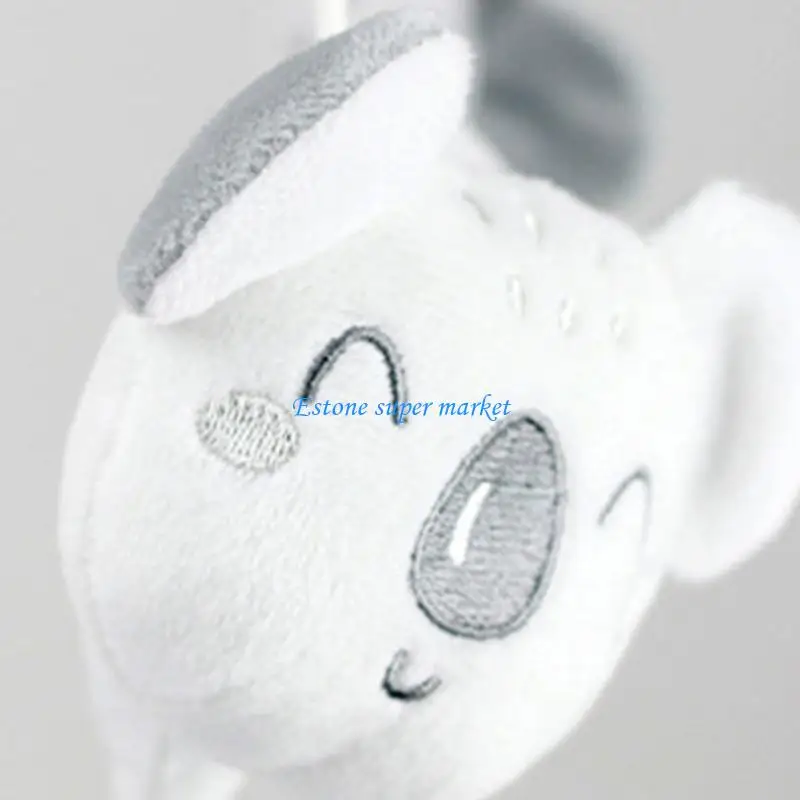 090B Infant Bedtime Soothing Rattle Musical Plush Crib Mobile Rotating Animal Music Box for Baby Sensory Auditory Develop