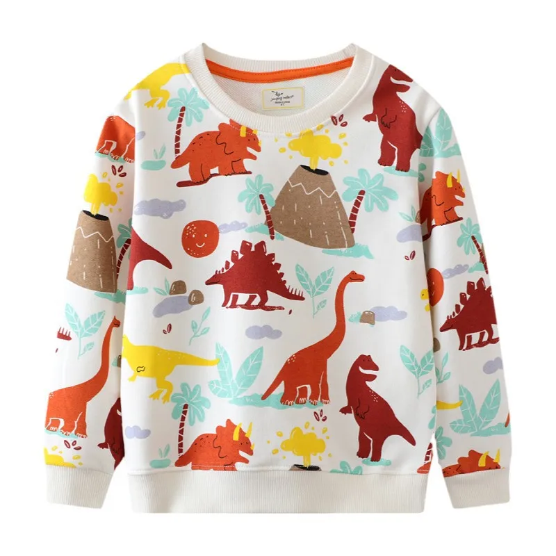 

Jumping Meters New Arrival Dinosaurs Sweatshirts Cotton Toddler Boys Girls Hooded Shirts Sport Autumn Winter Kids Tops Clothes