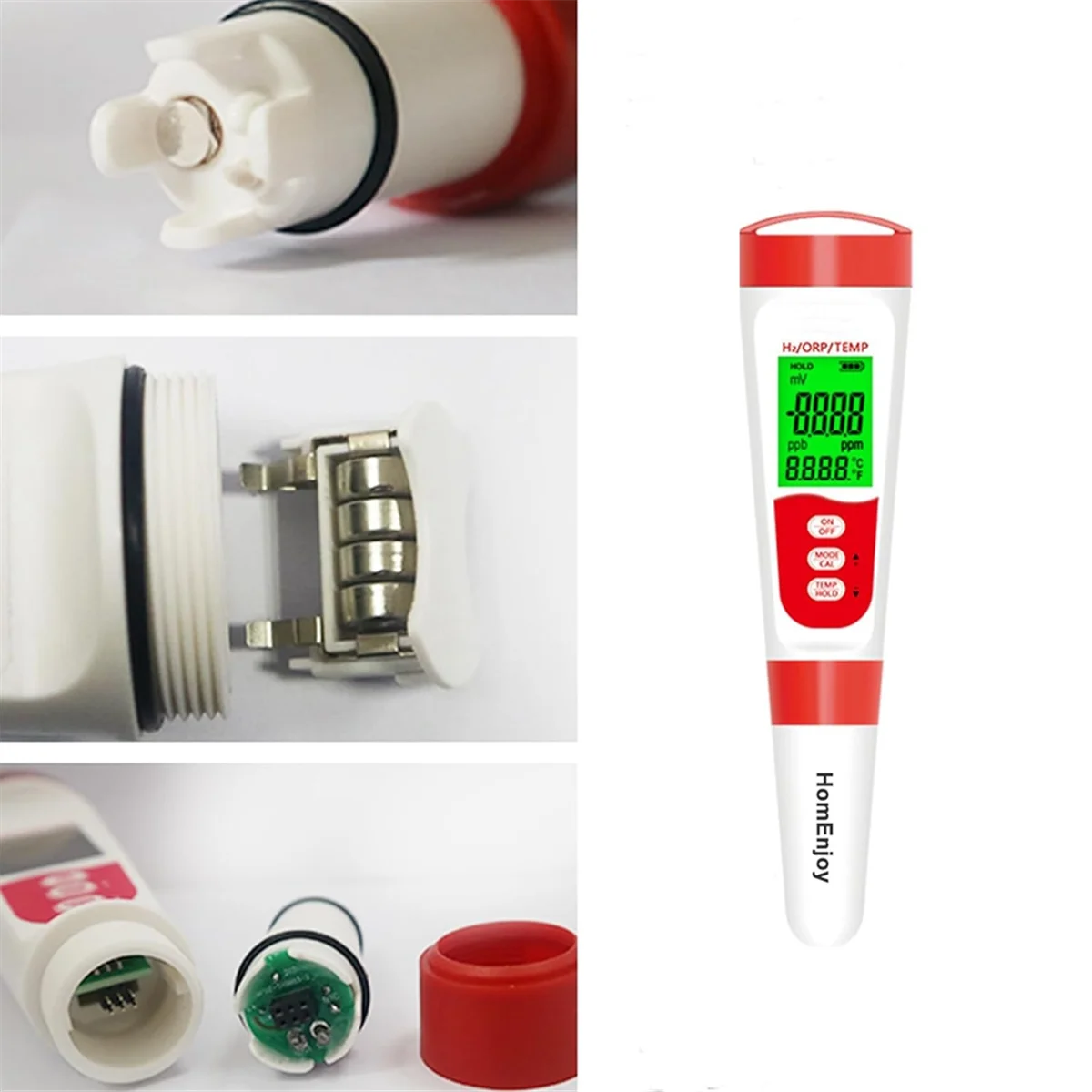 Hydrogen Water Bottle Test Meter, 3 in 1 H2/ORP/Temp Digital Hydrogen Level Tester Pen for Daily Drinking Hydrogen WaterT98C