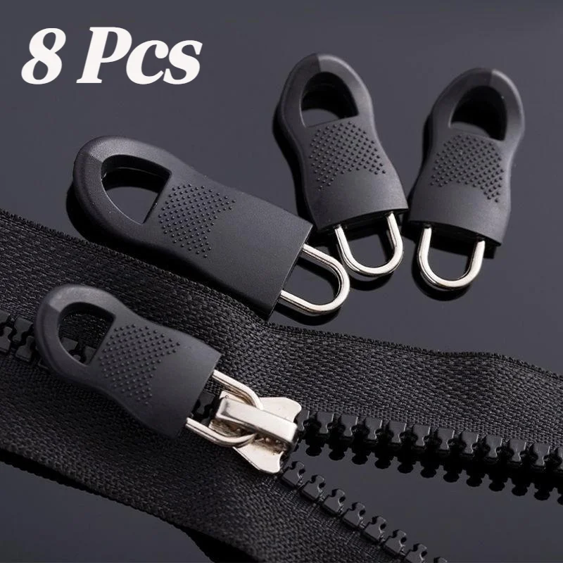 8 adet yedek fermuar çekme çektirme sonu Fit halat etiketi giyim Zip Fixer kırık toka Zip kordon Tab çanta bavul sırt çantası çadır