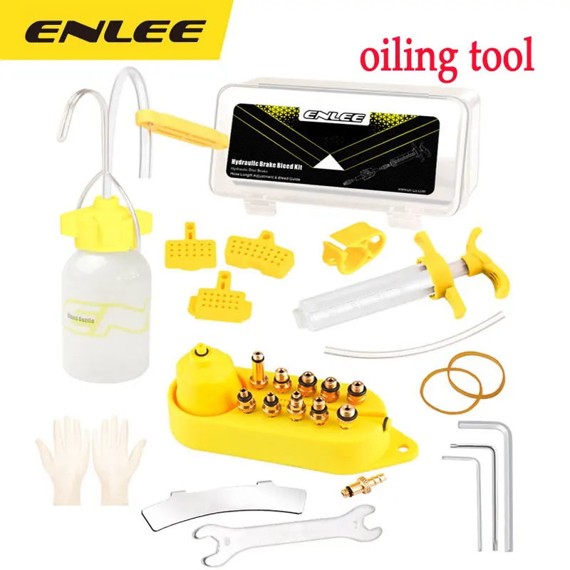 ENLEE Bike Hydraulic Disc Brake Oil Bleed Kit Bicycle Oil Brake Tools MTB Road Bike Brake Repair Tool for Cycling Accessories