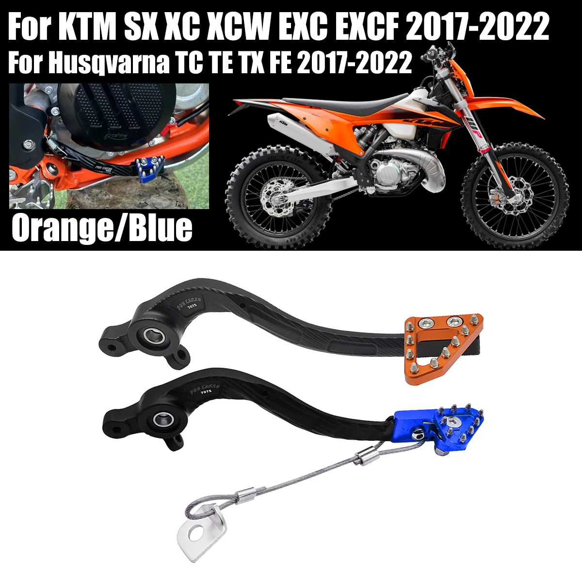 

Motorcycle CNC Rear Foot Brake Lever Pedal For KTM SX XC XCW EXC EXCF For Husqvarna TC TE TX FE 125-500cc 2017 2018 2019-2023