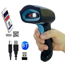 CMOS Image 1D 2D Wireless Barcode Scanner Bluetooth High-precision Handheld Automatic Bar Code Reader  For Inventory Management