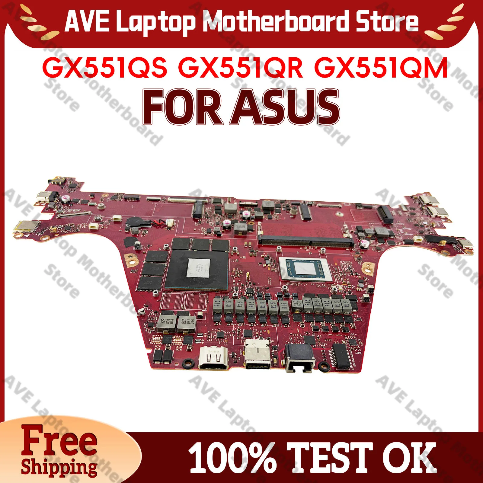 Placa-Mãe para Notebook ASUS ROG Zephyrus Duo GX551QS GX551QR GX551QM com CPU R5 R7 R9 - Testada e Aprovada - Envio Rápido