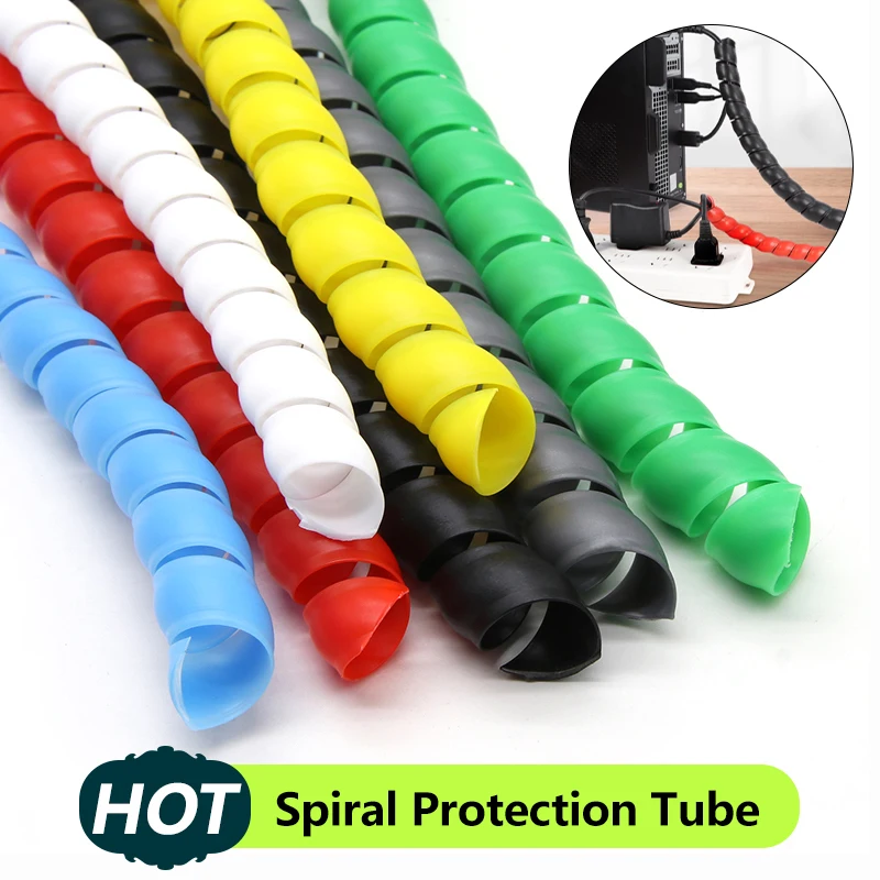 1/2/5/10m 8/10mm Colorful wire wrap spiral in cable sleeve wiring harness Motorcycle heat pipe sleeve Cable Sleeves Winding Pipe