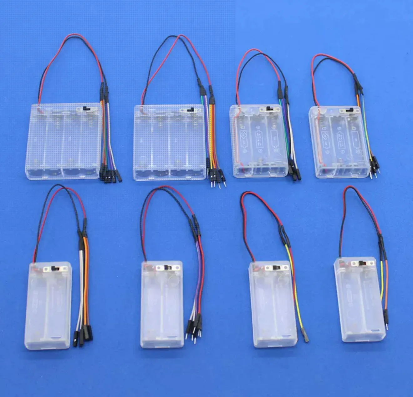 12sizes Transparent Battery Box 2pcs 3pcs 4pcs AA Batteries with Switch and Wire Environmental ABS Material Model Parts