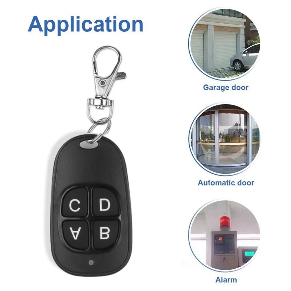 1-10PCS 4CH Remote Control 433MHz Car Key Garage Door Gate Opener Remote Control Clone Cloning Code 4-Button Transmitter