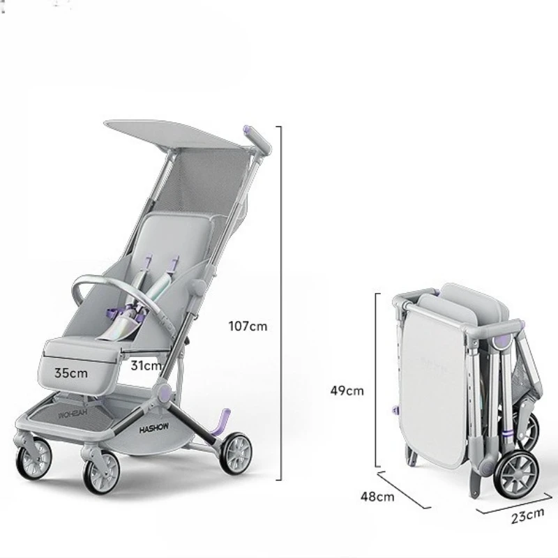 

Convertible Baby Stroller Sit to Lie Lightweight Foldable Wagon with Adjustable Backrest Compact Umbrella Stroller Kids Travel
