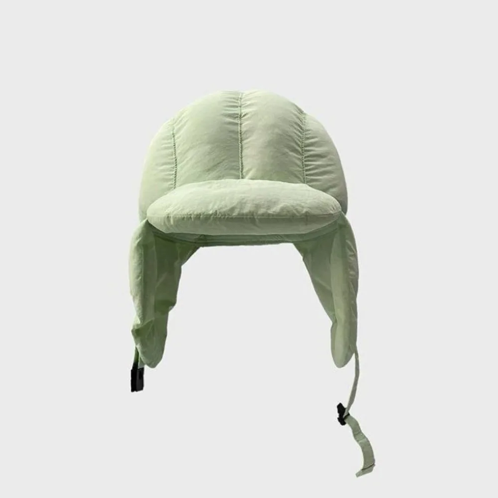 Retro Thickened Lining Pullover Bomber Hat Adjustable Buckle Ear Protection Trapper Hat Padded Thermal Soft Pilot Cap Winter