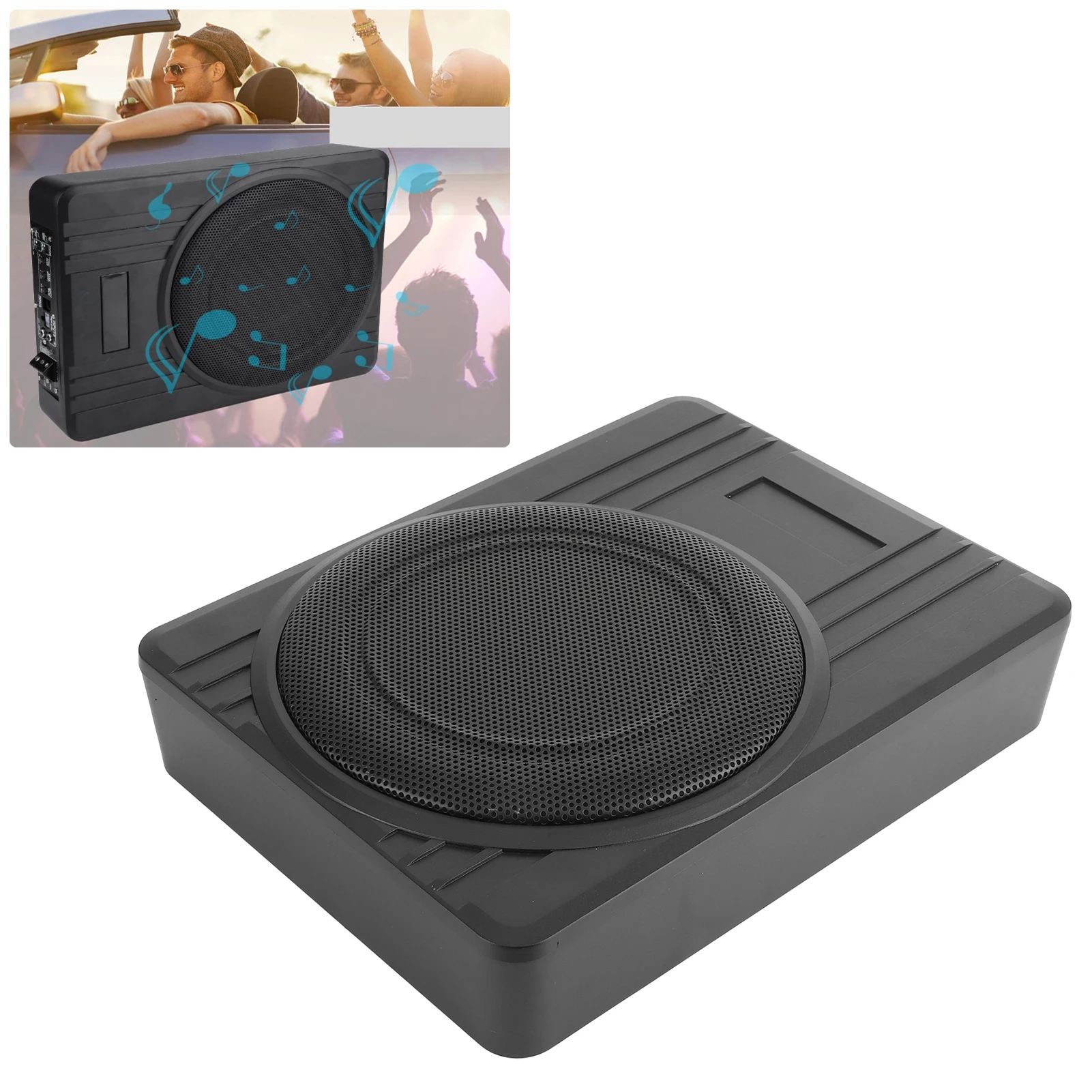 10in 12V 800W Under Seat Subwoofer Slim Audio Bass Speaker Clear Sound for Car Modification Car Stereo Under Seat Subwoofer