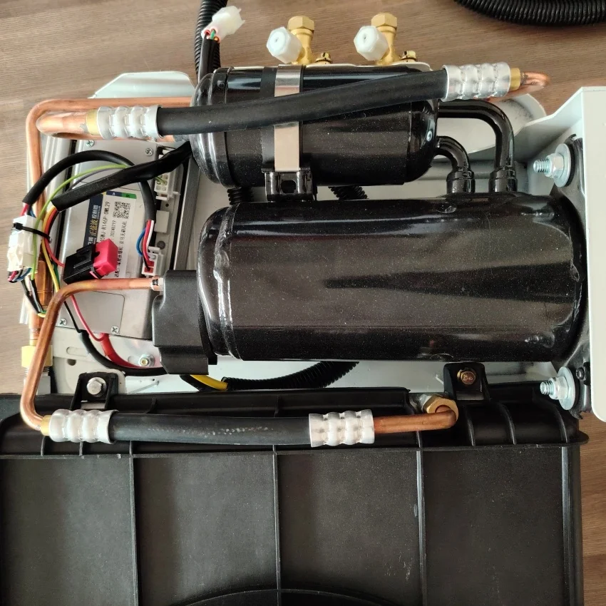 نظام تكييف الهواء للضاغط الدوار المزدوج للمقصورة المنفصلة وحدة التيار المتردد 24 فولت مكيف هواء لوقوف السيارات للشاحنة #5