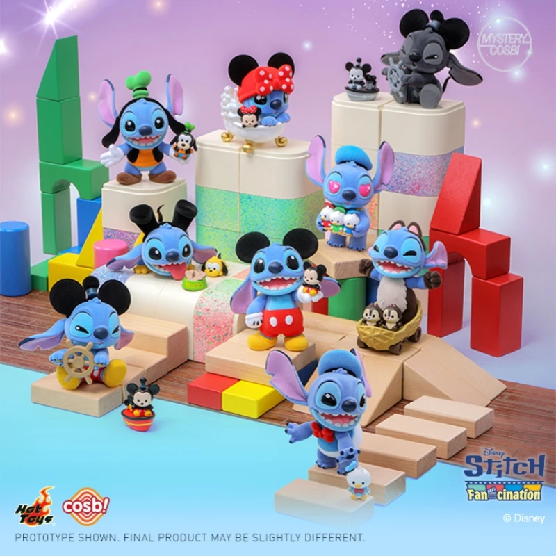 

New Original Cosbi Hot Toys Stitch Crazy Series Blind Box Mickey And Friend Stitch Figure Desktop Decoration Toy Birthday Gift