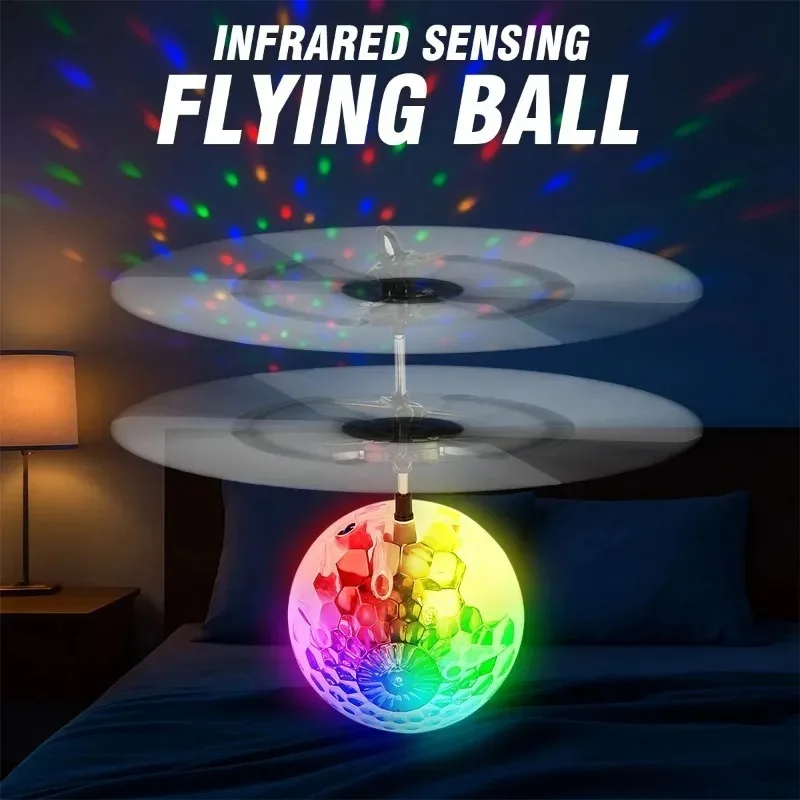 Colorful Sensing Flying Ball, New and Unique Toy, Led Light Hanging Crystal Ball, RC Gesture Control Flying Ball, Christmas Gift