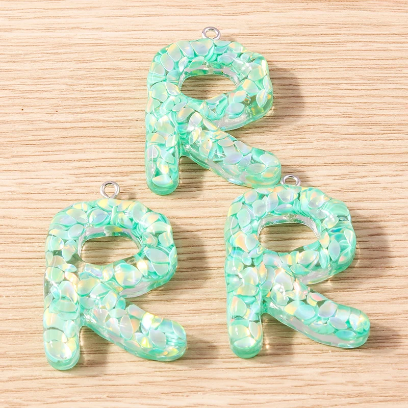 5 Stück Harz-Buchstabenanhänger in Bonbonfarben, 26 Buchstaben von A bis Z, zum Basteln von Schmuck, Ohrringen, Anhängern, Halsketten, Armbändern, für DIY-Projekte und als Geschenk. – Detail 21