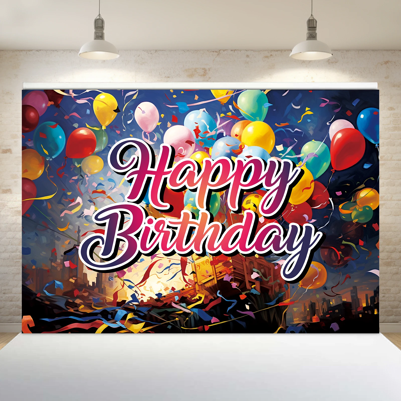 1PCS 100x150cm Happy Birthday(3) Theme Backdrop,Photography Background,Used To Gifts,Activities Or Other Party Decoration