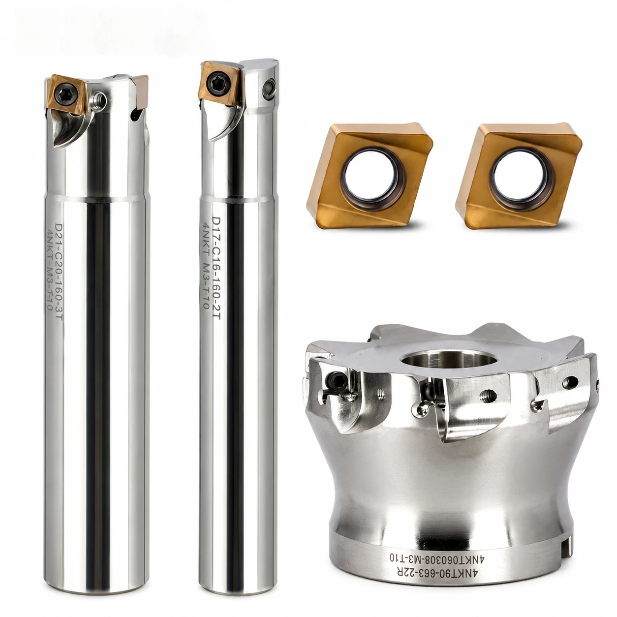 TE90 C16 C20 D16 D20 Milling Cutter, Double-sided Fast Feed Tool Compatible with 4NKT060308R Insert, Alternative to 300R Series